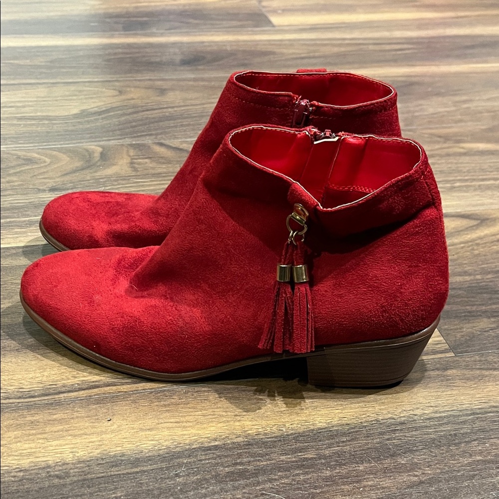 Streetwear Society Red Ankle Boots